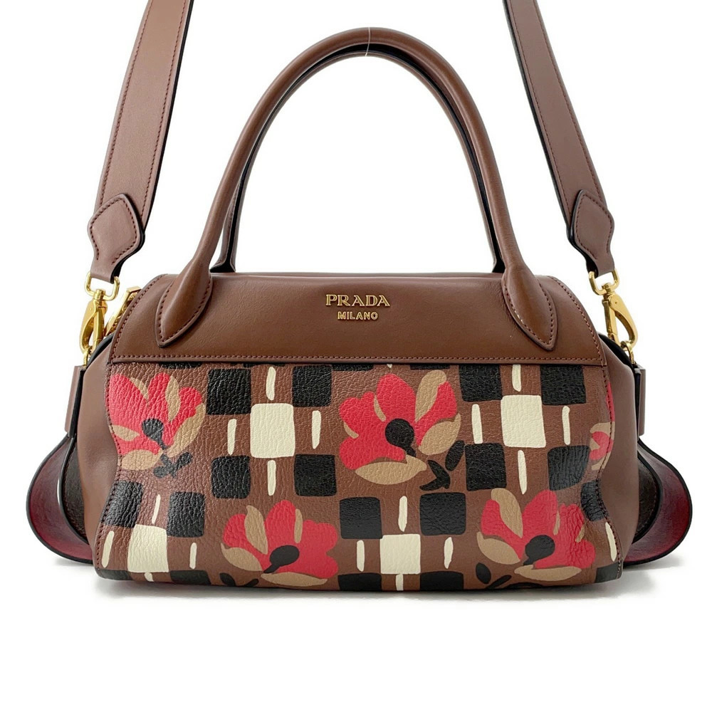 Prada Bowling Leather Handbag Shoulder Bag